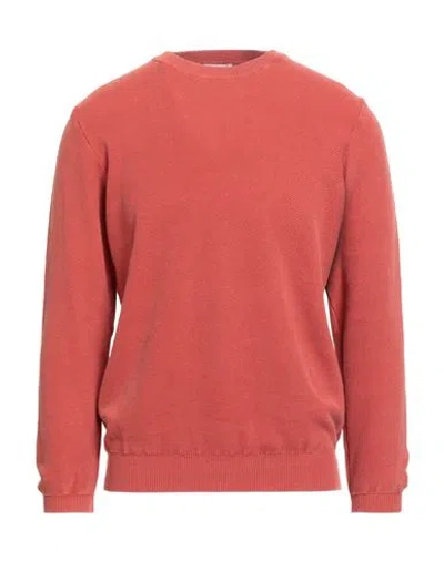 Crossley Man Sweater Rust Size Xl Cotton, Cashmere In Red