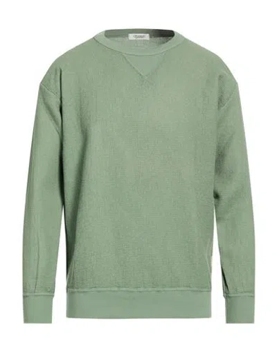 Crossley Man Sweater Sage Green Size L Cotton In Multi