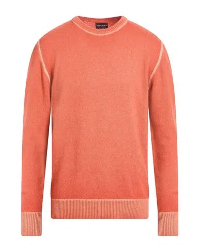 Crossley Man Sweater Salmon Pink Size Xl Cashmere In Orange