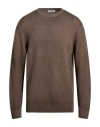 Crossley Man Sweater Taupe Size Xl Virgin Wool In Brown