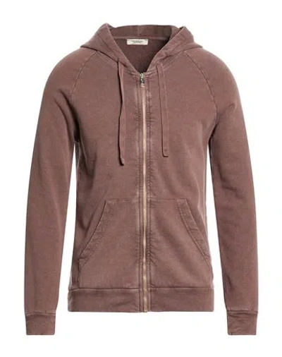 Crossley Man Sweatshirt Brown Size M Cotton In Purple
