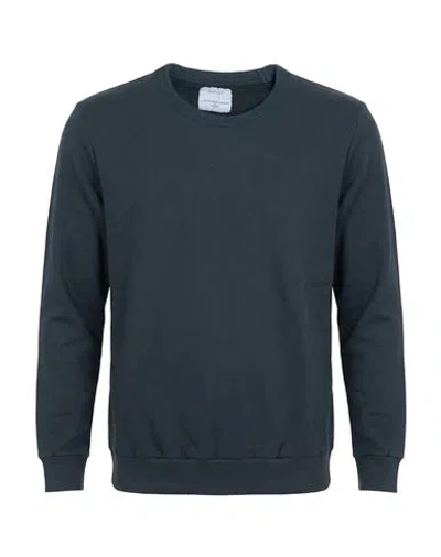 Crossley Man Sweatshirt Charcoal Size L Cotton In Blue