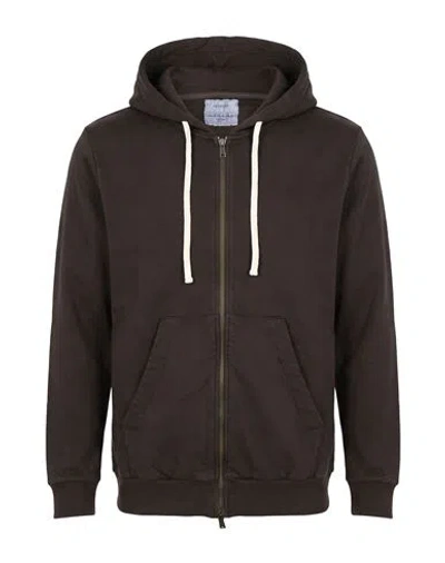 Crossley Man Sweatshirt Dark Brown Size M Cotton