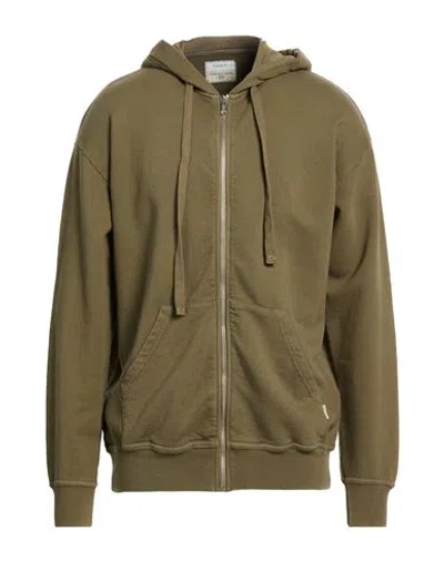 Crossley Man Sweatshirt Military Green Size L Cotton, Organic Cotton