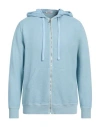 Crossley Man Sweatshirt Sky Blue Size L Cotton In Blue