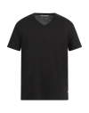 Crossley Man T-shirt Black Size Xl Linen, Elastane
