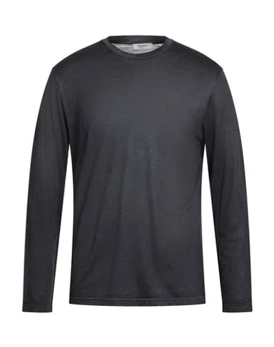 Crossley Man T-shirt Charcoal Size 3xl Virgin Wool In Black