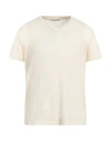 Crossley Man T-shirt Cream Size Xl Linen, Elastane In White