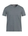 Crossley Man T-shirt Lead Size L Linen, Elastane In Grey