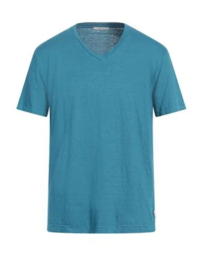 Crossley Man T-shirt Pastel Blue Size L Linen, Elastane In Blue
