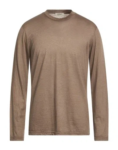 Crossley Man T-shirt Taupe Size 3xl Virgin Wool In Brown