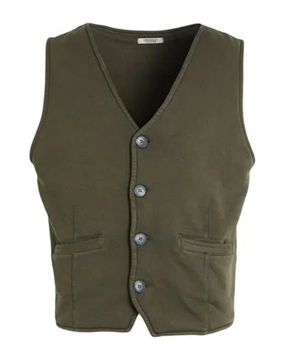 Crossley Man Tailored Vest Military Green Size L Cotton