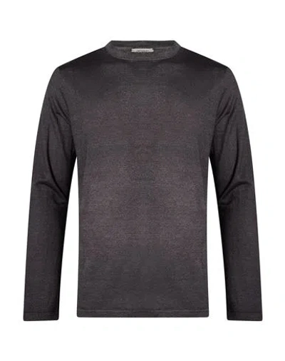 Crossley Man T-shirt Charcoal Size Xxl Virgin Wool In Brown