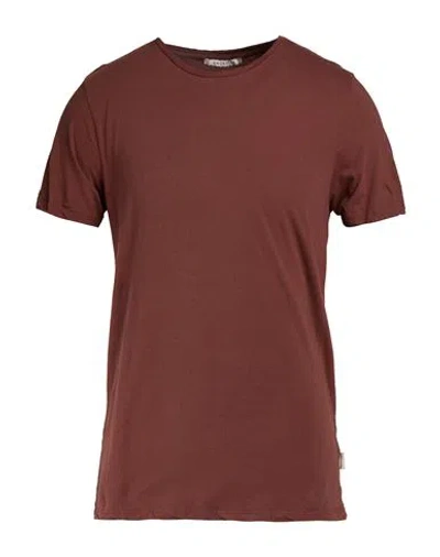 Crossley Man T-shirt Chocolate Brown Size M Cotton