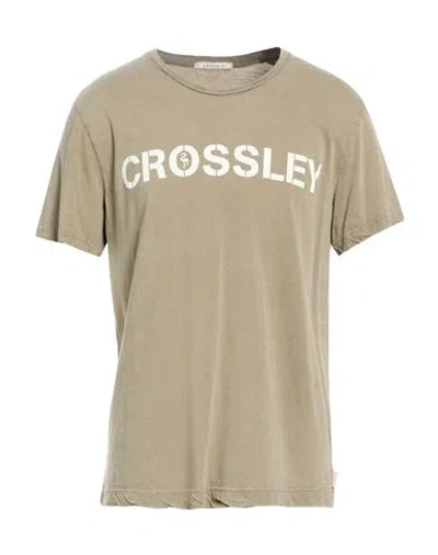 Crossley Man T-shirt Military Green Size L Cotton In Gray
