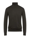 Crossley Man Turtleneck Charcoal Size Xl Cotton, Cashmere In Gray