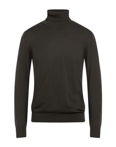 Crossley Man Turtleneck Charcoal Size Xl Cotton, Cashmere In Gray