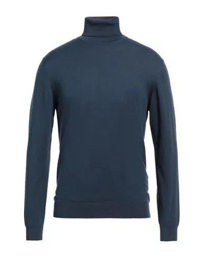 Crossley Man Turtleneck Navy Size Xl Cotton, Cashmere In Navy Blue