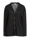 Crossley Woman Cardigan Black Size M Virgin Wool, Silk, Elastane In Blue