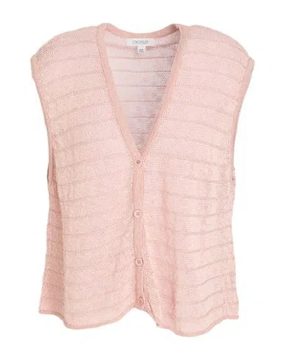 Crossley Woman Cardigan Blush Size M Cotton, Polyamide, Silk In Pink