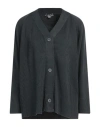 Crossley Woman Cardigan Charcoal Size M Cotton In Blue