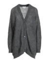 Crossley Woman Cardigan Grey Size S Mohair Wool, Polyamide, Virgin Wool In Gray