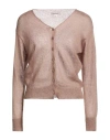 Crossley Woman Cardigan Light Brown Size L Mohair Wool, Polyamide, Virgin Wool