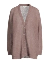 Crossley Woman Cardigan Light Brown Size Xl Mohair Wool, Polyamide, Virgin Wool In Sand