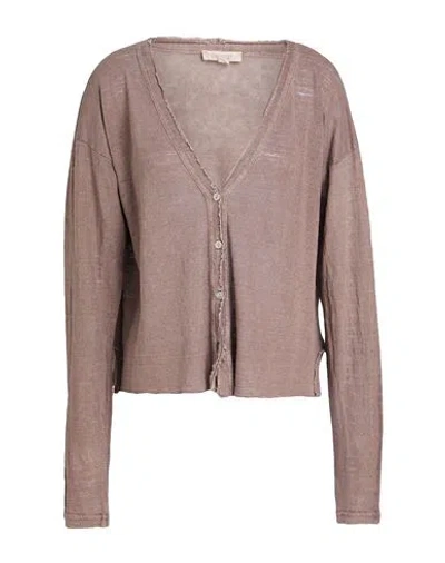Crossley Woman Cardigan Light Brown Size Xs Linen In Neutral