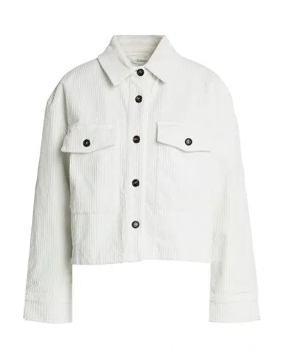 Crossley Woman Jacket White Size Xs Cotton, Elastane