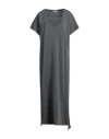 Crossley Woman Maxi Dress Lead Size L Cotton In Grey