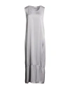 Crossley Woman Maxi Dress Light Grey Size L Silk, Elastane In Gray