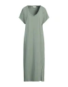 Crossley Woman Maxi Dress Sage Green Size L Cotton In Sage Green