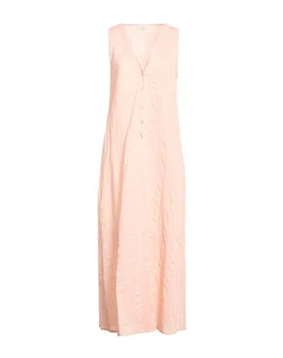 Crossley Woman Maxi Dress Salmon Pink Size S Cotton, Linen, Silk