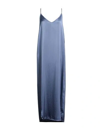 Crossley Woman Maxi Dress Slate Blue Size L Silk, Elastane