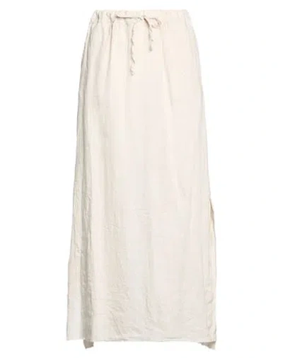 Crossley Woman Maxi Skirt Beige Size M Linen In White