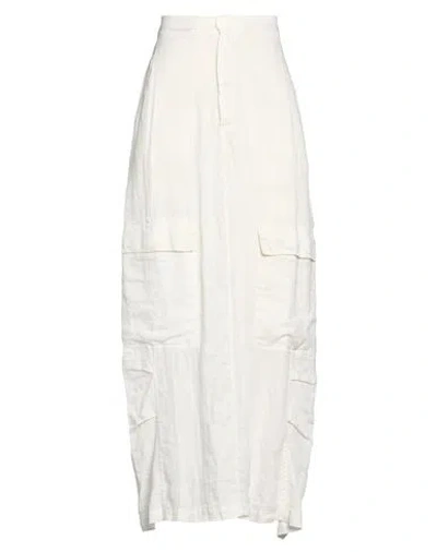 Crossley Woman Maxi Skirt Ivory Size M Linen In White
