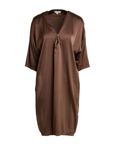 Crossley Woman Midi Dress Chocolate Brown Size Xs Silk, Elastane