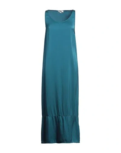 Crossley Woman Midi Dress Deep Teal Size L Silk, Elastane