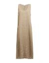 Crossley Woman Midi Dress Khaki Size S Linen