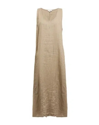 Crossley Woman Midi Dress Khaki Size S Linen