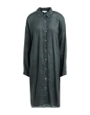 Crossley Woman Midi Dress Lead Size S Linen In Grey