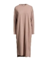 Crossley Woman Midi Dress Light Brown Size M Cotton In Neutral