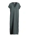 Crossley Woman Midi Dress Slate Blue Size M Cotton In Blue