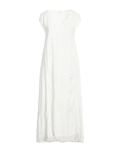 Crossley Woman Midi Dress White Size L Linen