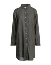 Crossley Woman Mini Dress Dark Green Size S Linen In Green