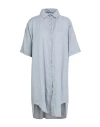 Crossley Woman Mini Dress Grey Size L Linen In Grey