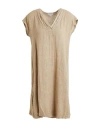Crossley Woman Mini Dress Khaki Size S Linen
