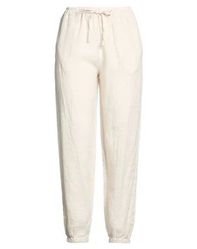 Crossley Woman Pants Beige Size L Linen In White