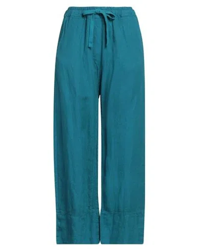 Crossley Woman Pants Deep Teal Size L Linen In Green